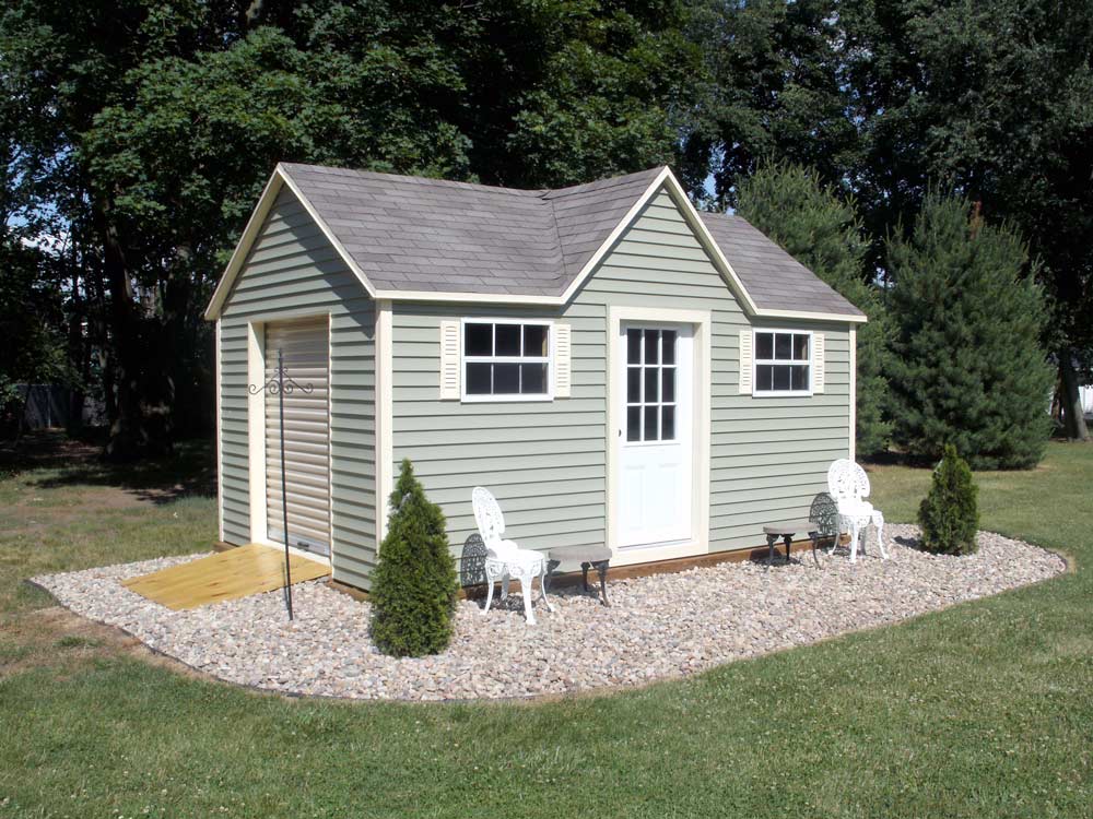 Storage building for back yard by Martin's Mini Barns