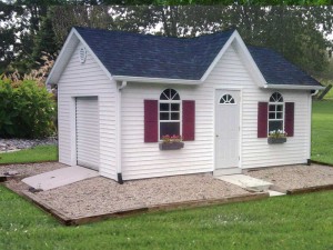 Custom storage barn to match your home built by Martin's Mini Barns