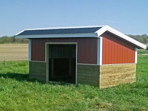 Garden Barn - Provide shade and a place to keep things dry for your animals in the field with this custom Mini Barn from Martin's Mini Barns
