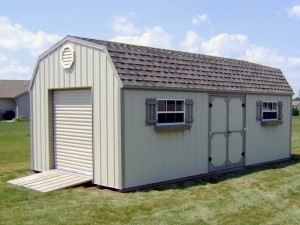 Gambrel roof garden shed delivered and built by Martin's Mini Barns