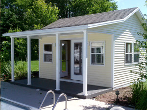 Beautiful Pool House Built by Martin's Mini Barns